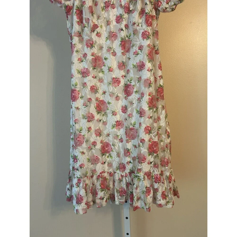 Women Betsey Johnson Goldie Dress Floral Ruffle Babydoll Girly Festival Sz.XL - Picture 3 of 16